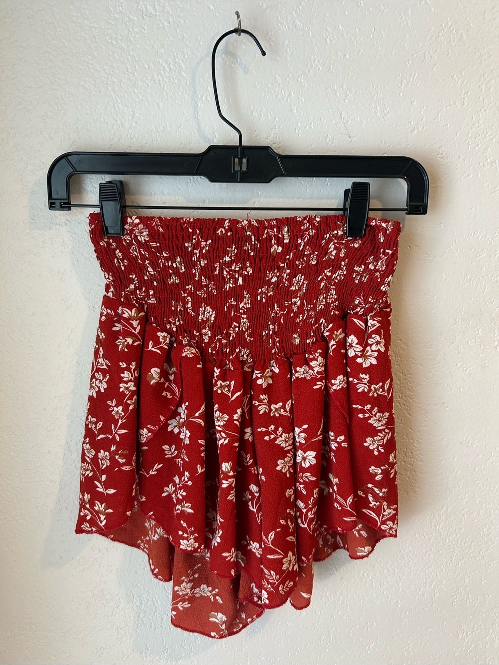 Red Floral Drawstring Top & Short Set - Picture 3 of 3